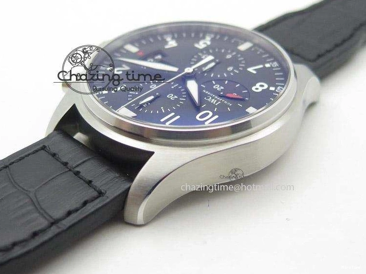 MIROTIME 0215 Soft Pilot Chrono 3777 43mm ZF 1:1 Best Edition Black Dial On Black Leather Strap A 7360